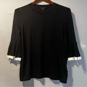 COS Black Top with White Pleated Cuffs